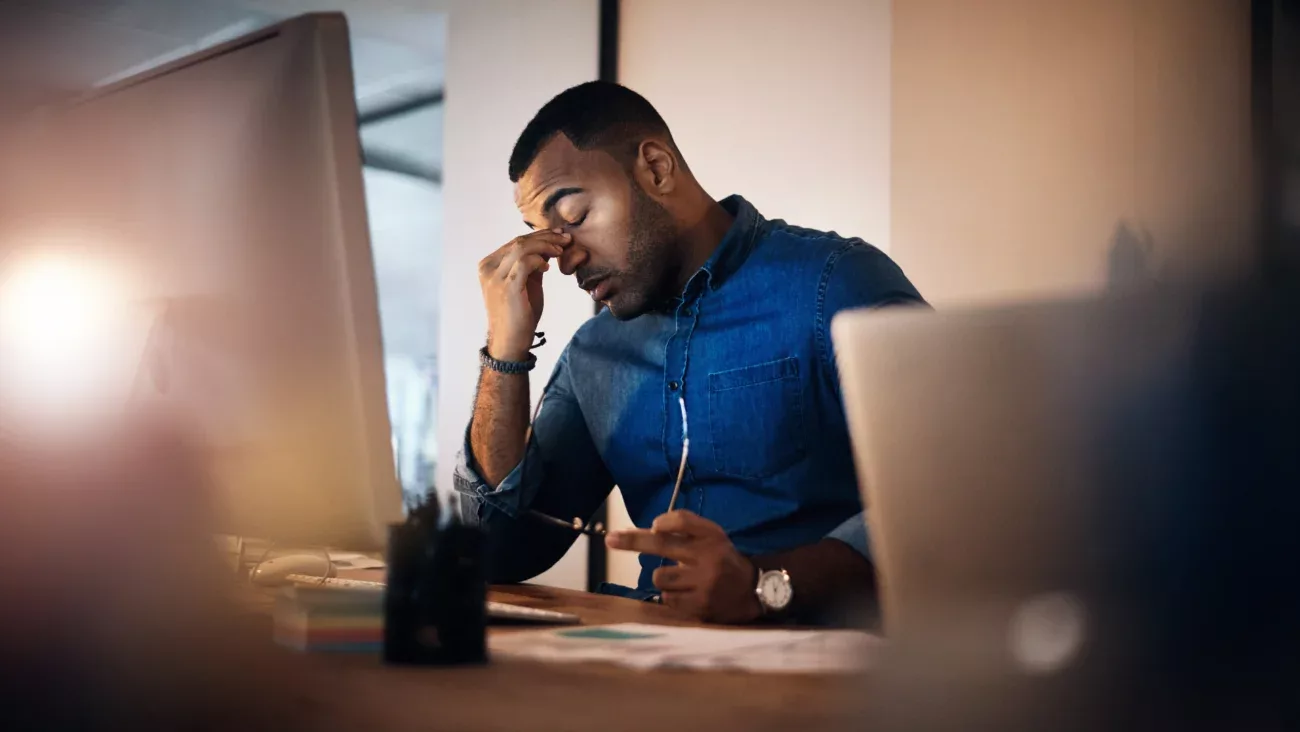 Overwhelmed office worker